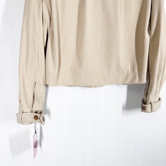 NWT Anthropologie AVEC LES FILLES Beige Corduroy Cropped Jacket boxy relaxed szM - Picture 13 of 16